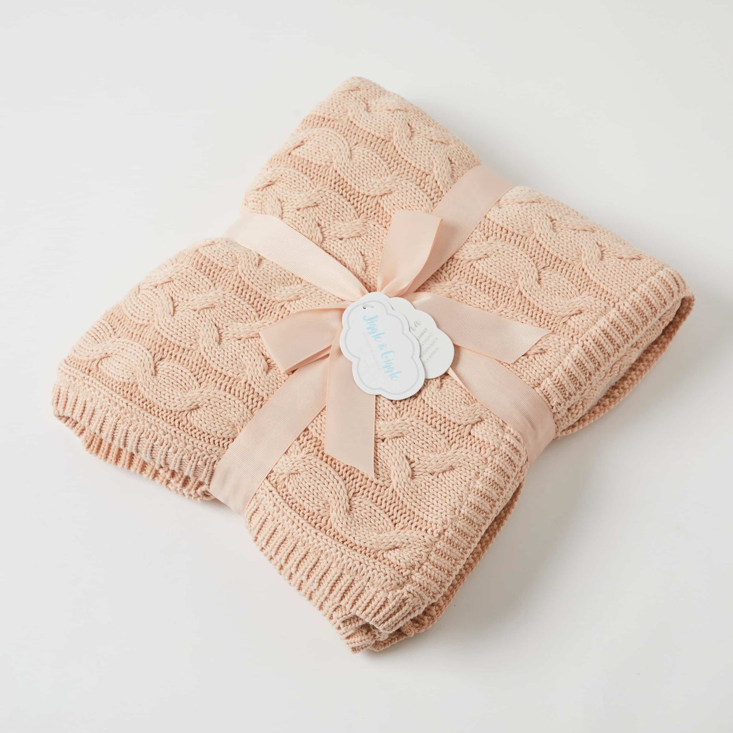 Aurora Cable Knit Baby Blanket Pink