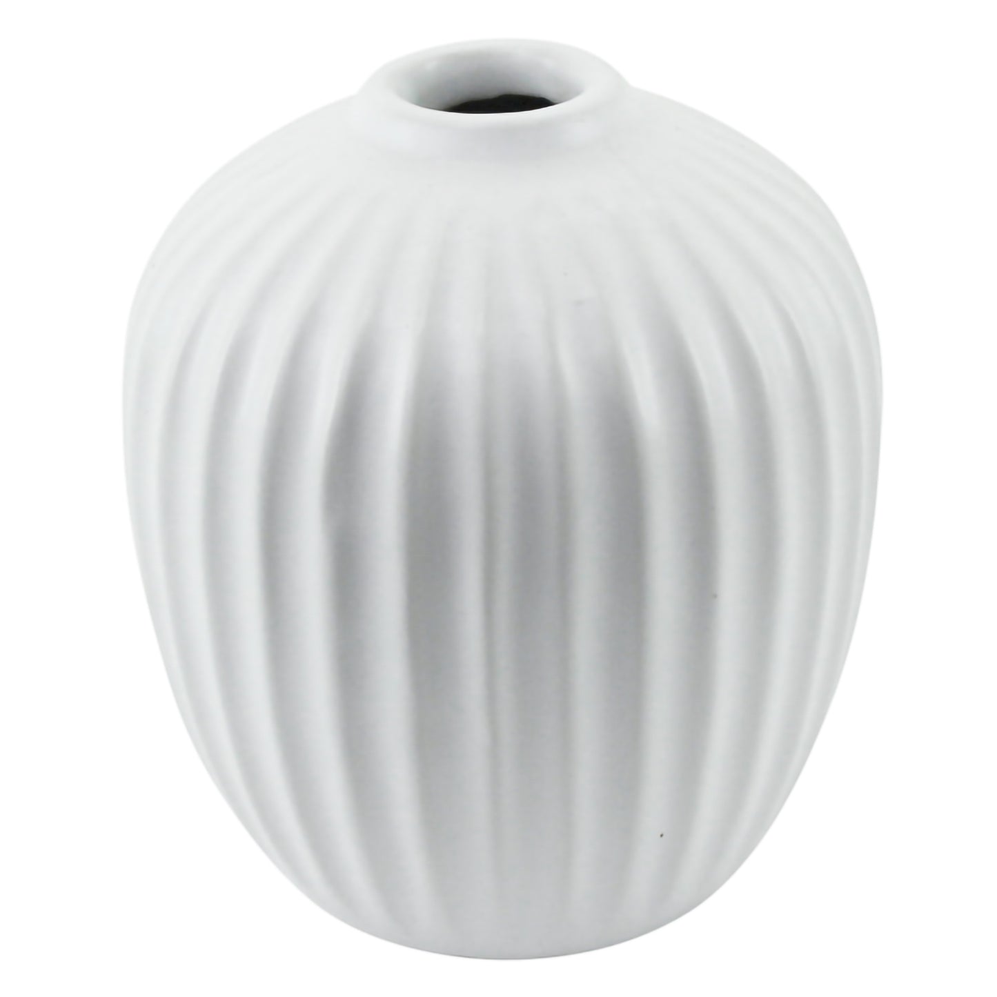 Grooved Bud Vase - White - 11x13cm