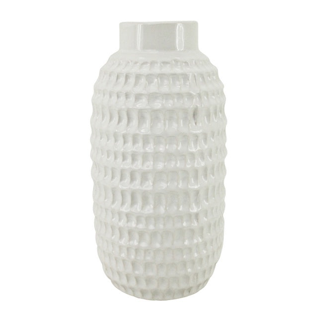Dimple Vase - White - 11x21cm