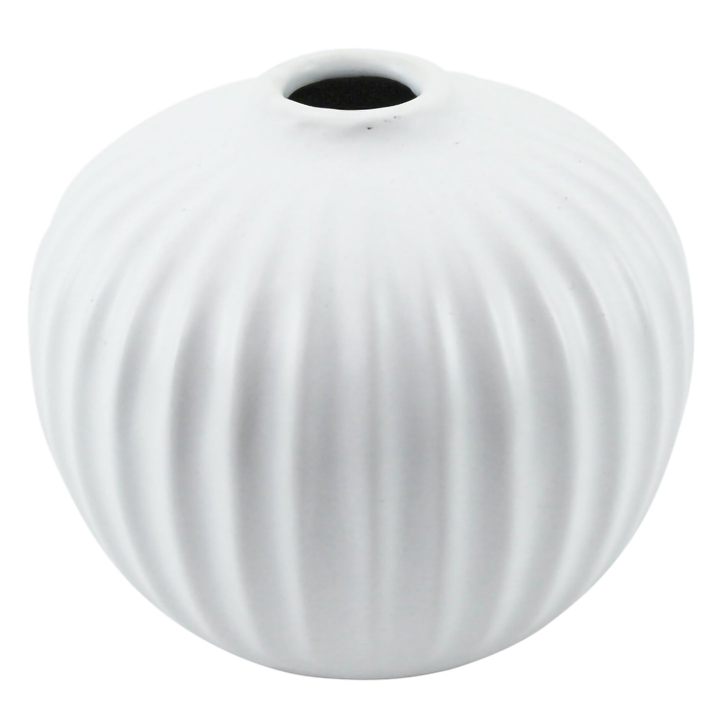 Grooved Bud Vase - White - 12.5x11cm