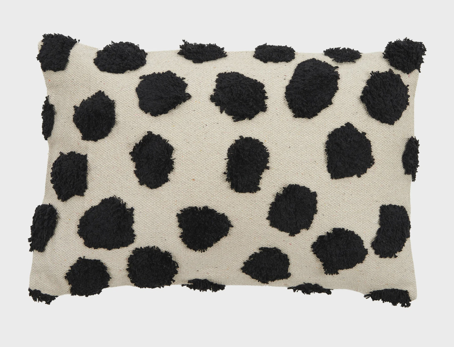 Shag Dots Cotton Cushion 40x60cm Nat/Bk#