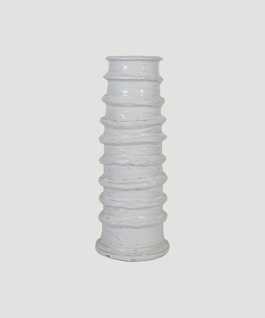 Figaro Ring Vase - White - 14(L)x14(W)x35(H)cm